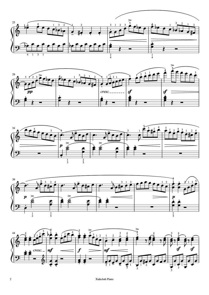 Page 2 of the piano sheet music PDF Piano – Sonatine Op 55 No 1 Piano by Kuhlau