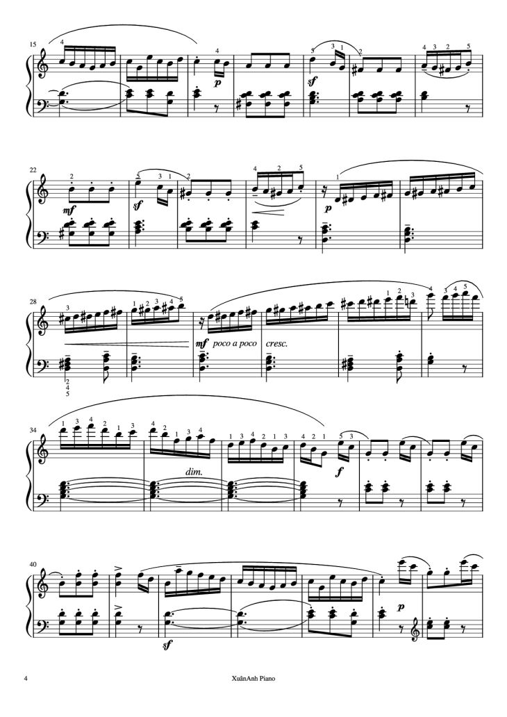 Page 4 of the piano sheet music PDF Piano – Sonatine Op 55 No 1 Piano by Kuhlau
