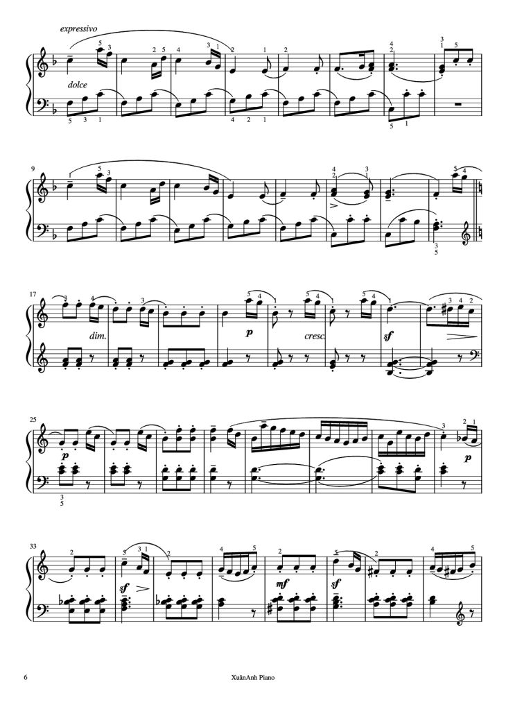 Page 6 of the piano sheet music PDF Piano – Sonatine Op 55 No 1 Piano by Kuhlau