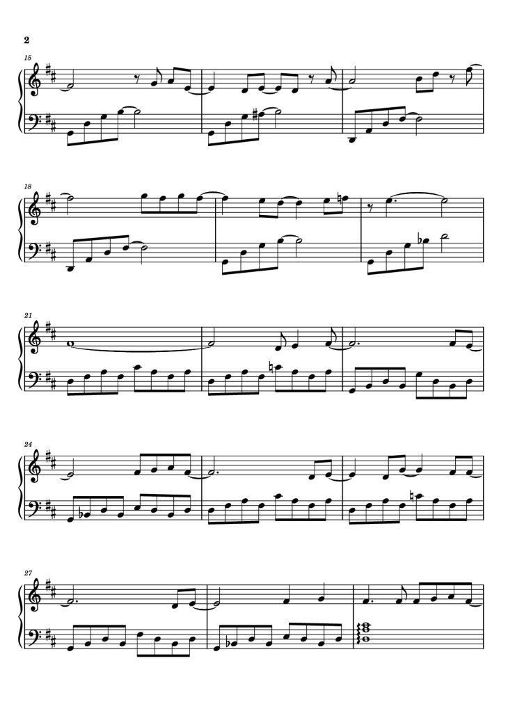 Page 2 of the piano sheet music PDF Piano – SEASONS Piano by Wave to earth