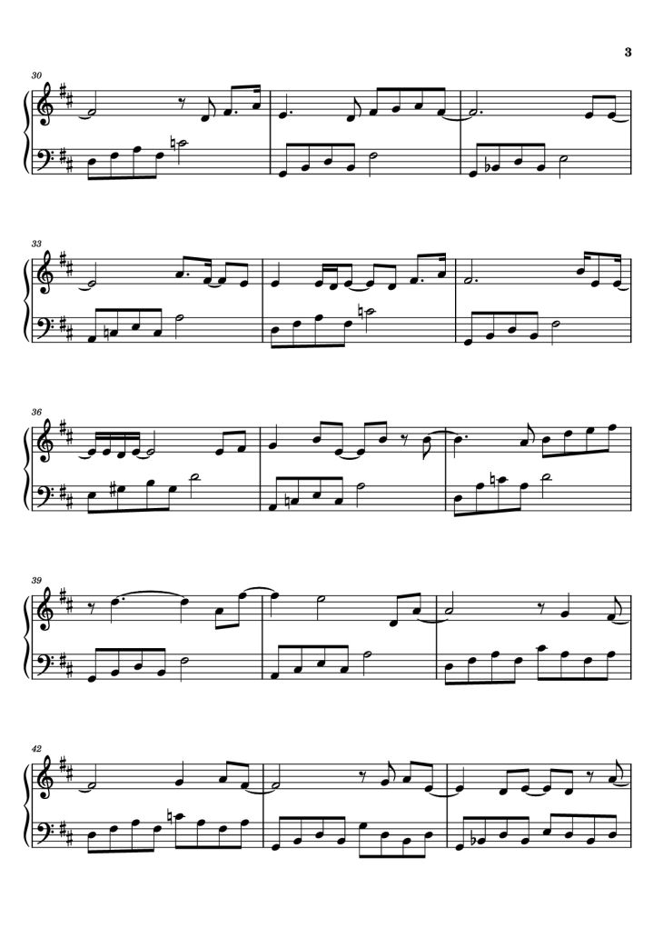 Page 3 of the piano sheet music PDF Piano – SEASONS Piano by Wave to earth