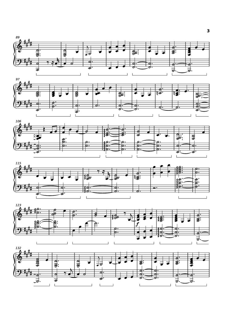 Page 3 of the piano sheet music PDF Piano – Shouldn