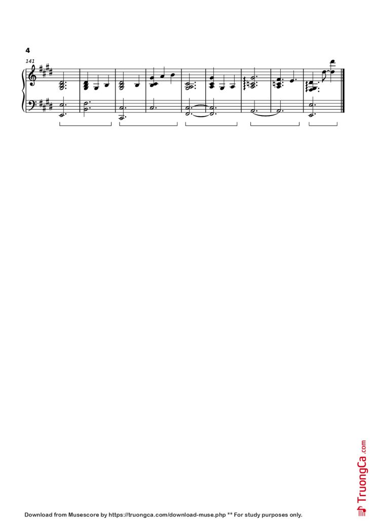 Page 4 of the piano sheet music PDF Piano – Shouldn