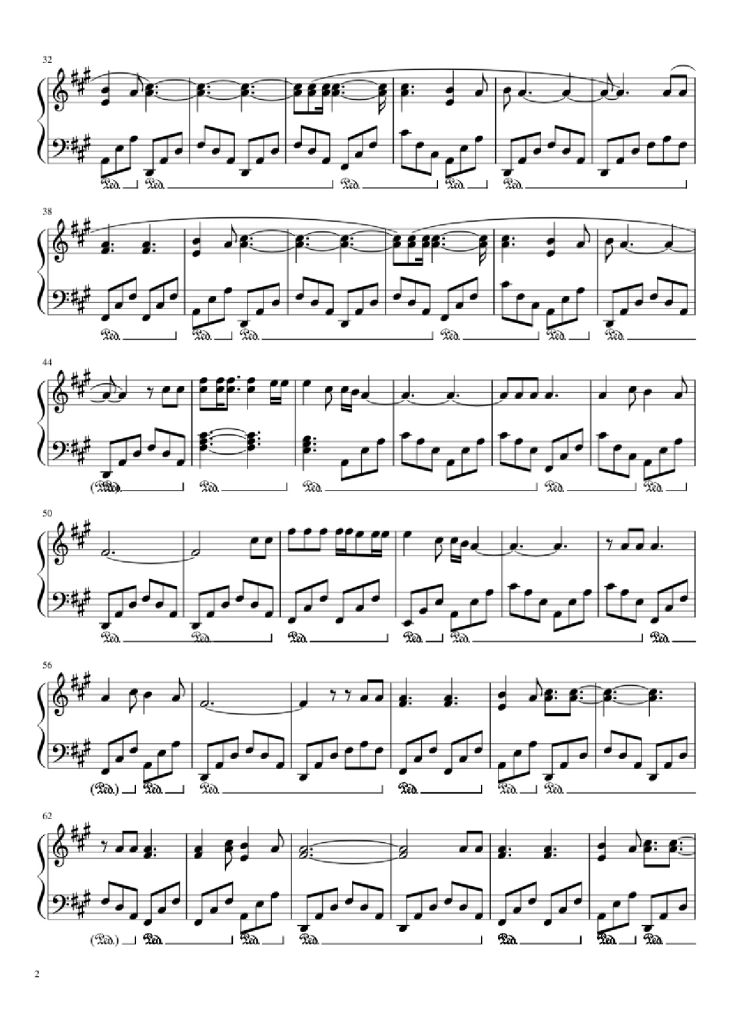 Page 2 of the piano sheet music PDF Piano – The Night We Met Piano by Lord Huron