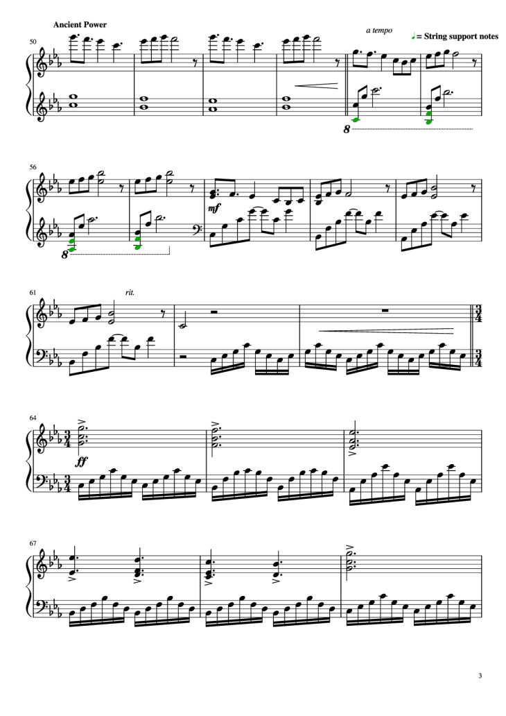 Page 3 of the piano sheet music PDF Piano – SR388 Piano by Torbjørn Brandrud