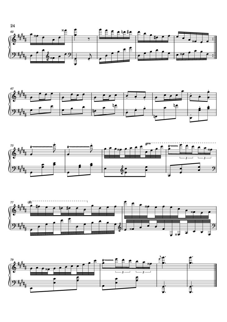 Page 24 of the piano sheet music PDF – 12 Valses mélancoliques III - Dance of the Cranes - No. 1 in C Minor by Stephan Beneking