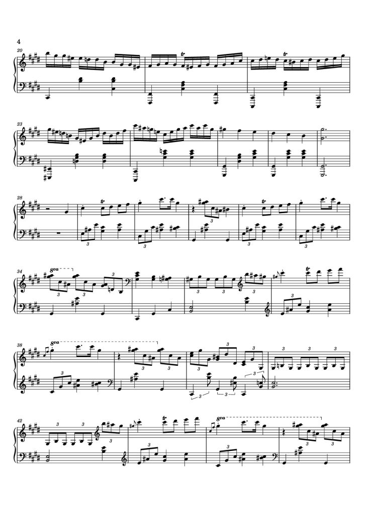 Page 4 of the piano sheet music PDF – 12 Valses mélancoliques III - Dance of the Cranes - No. 1 in C Minor by Stephan Beneking