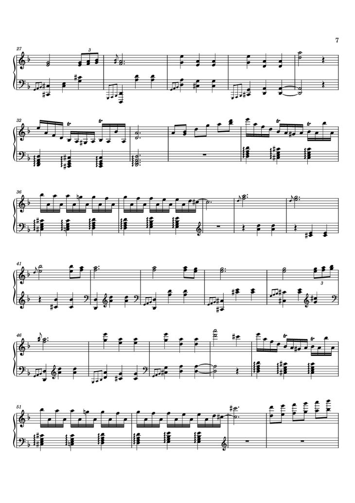 Page 7 of the piano sheet music PDF – 12 Valses mélancoliques III - Dance of the Cranes - No. 1 in C Minor by Stephan Beneking