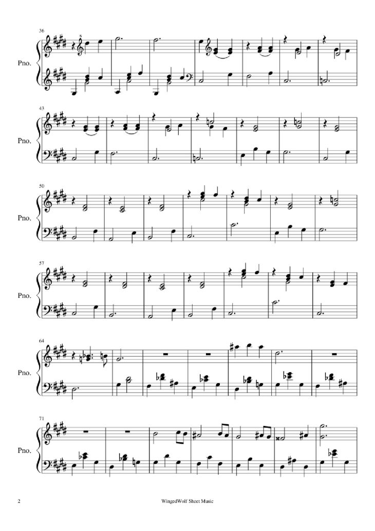 Page 2 of the piano sheet music PDF Piano – Hijo de la Luna Piano by Originally by Mecano Covered by Octavio Vazquez