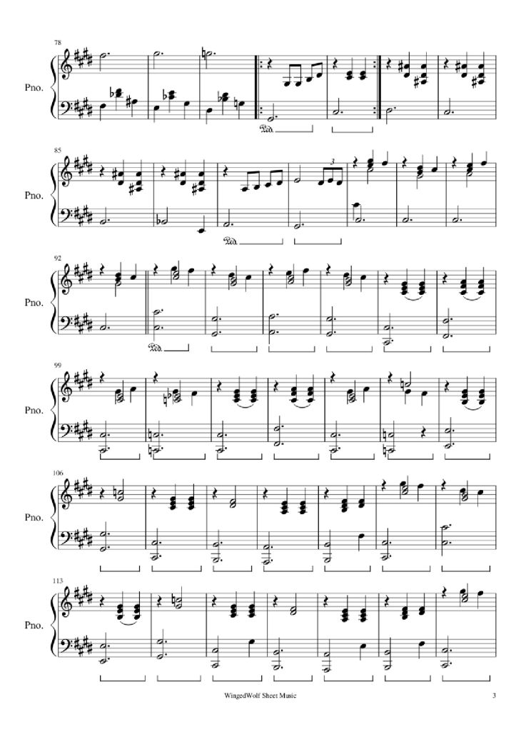 Page 3 of the piano sheet music PDF Piano – Hijo de la Luna Piano by Originally by Mecano Covered by Octavio Vazquez