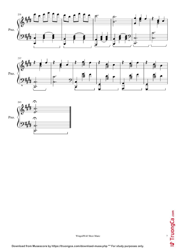 Page 7 of the piano sheet music PDF Piano – Hijo de la Luna Piano by Originally by Mecano Covered by Octavio Vazquez