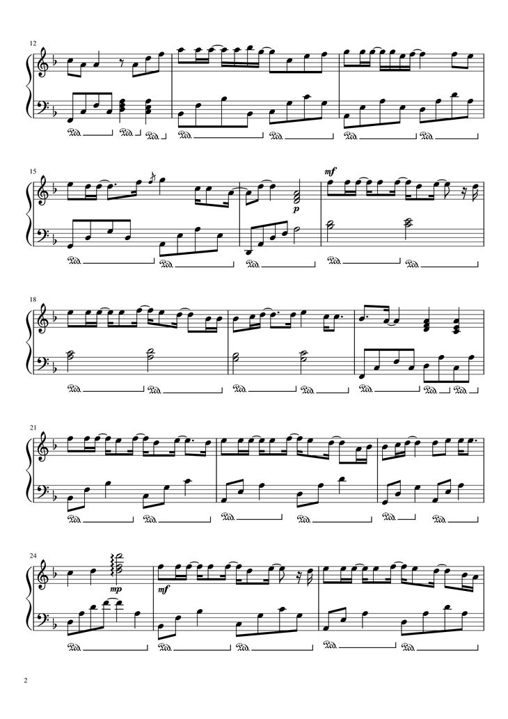 Page 2 of the piano sheet music PDF Piano – Cause I Love You Piano by Noo Phước Thịnh