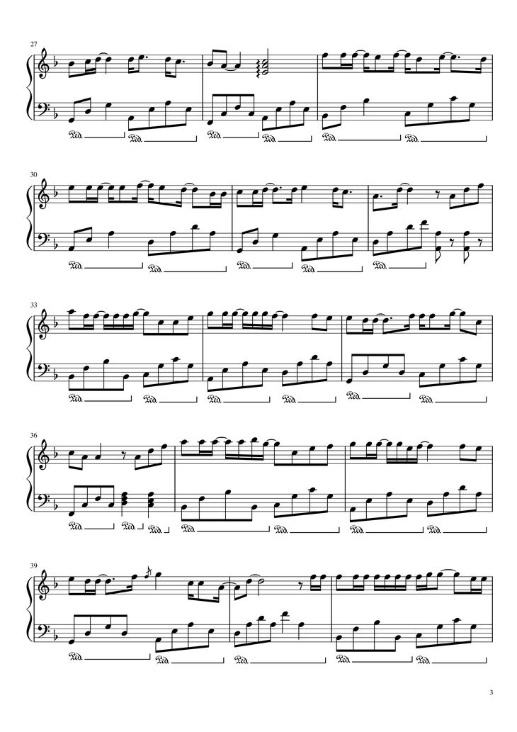 Page 3 of the piano sheet music PDF Piano – Cause I Love You Piano by Noo Phước Thịnh