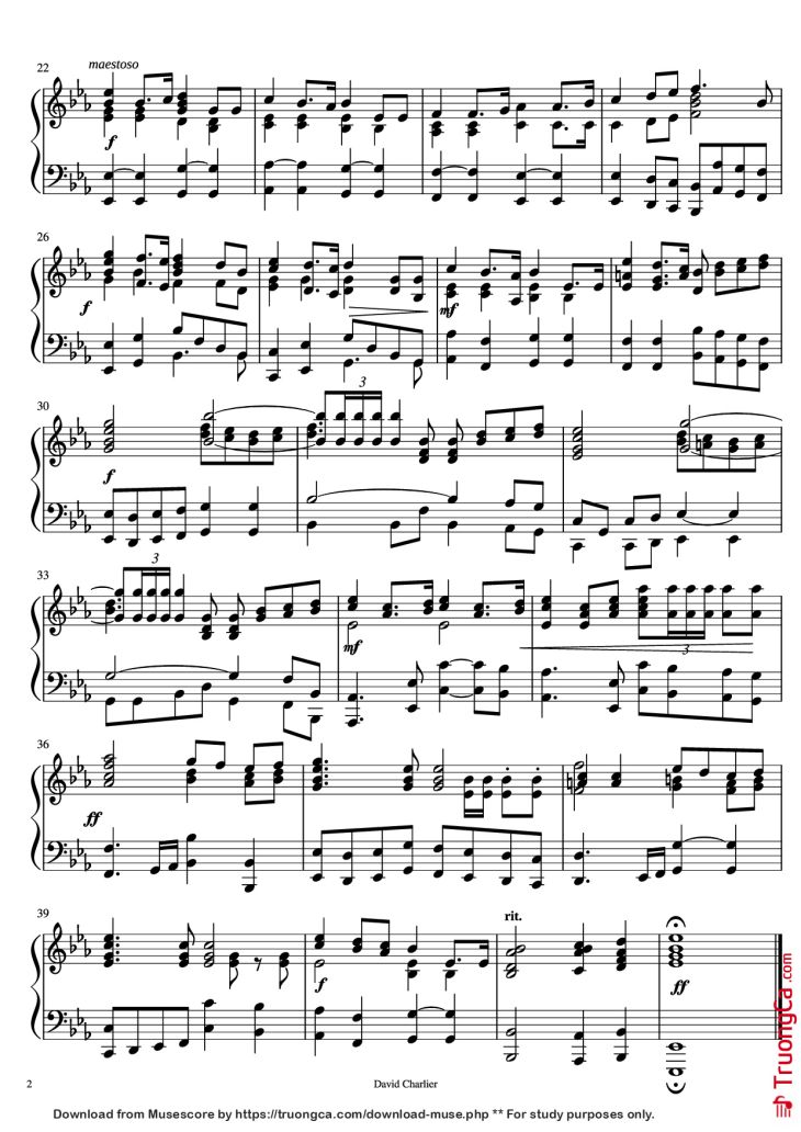Page 2 of the piano sheet music PDF Piano – ? National Anthem of the USSR ? Piano by Music: Alexander Alexandrov Transcription: David Charlier