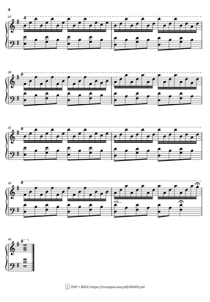 Page 4 of the piano sheet music PDF Piano – Comptine d