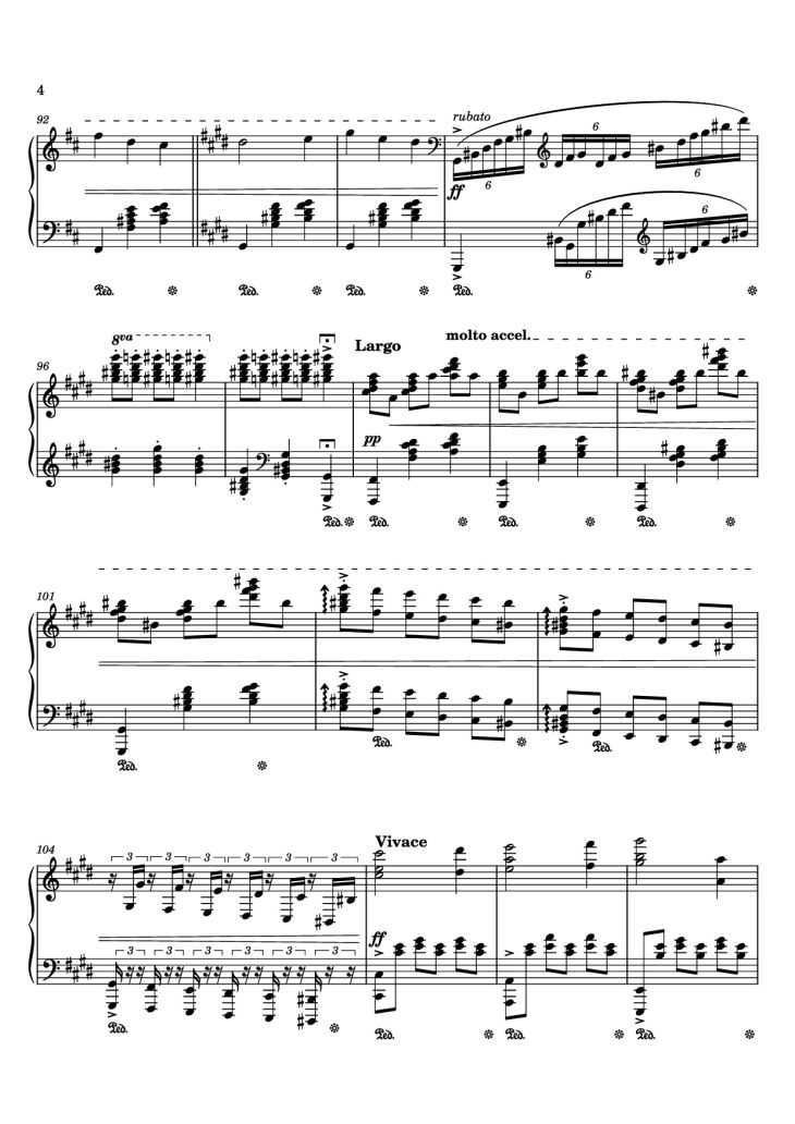 Page 4 of the piano sheet music PDF Piano – Enemies to Lovers Piano by Joshua Kyan. Aalampour