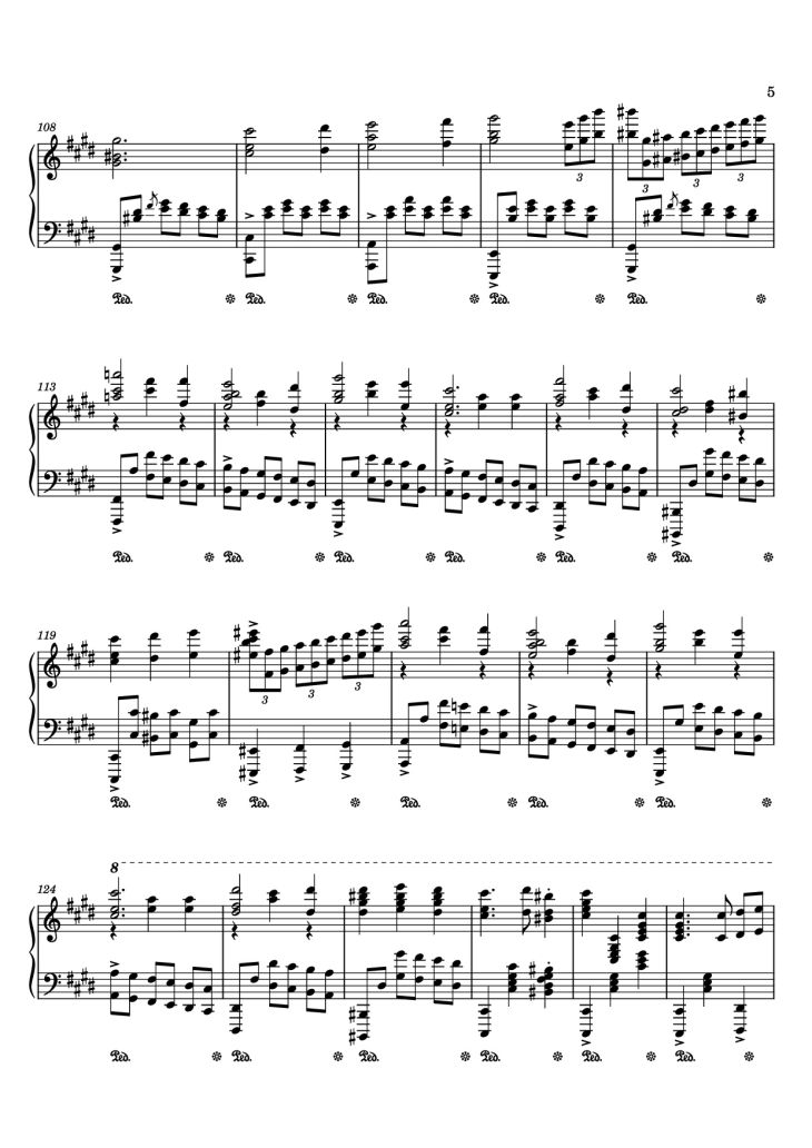 Page 5 of the piano sheet music PDF Piano – Enemies to Lovers Piano by Joshua Kyan. Aalampour