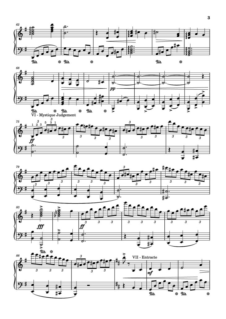 Page 3 of the piano sheet music PDF Piano – Fontaine Theme Piano by Comp.Yu-Peng Chen