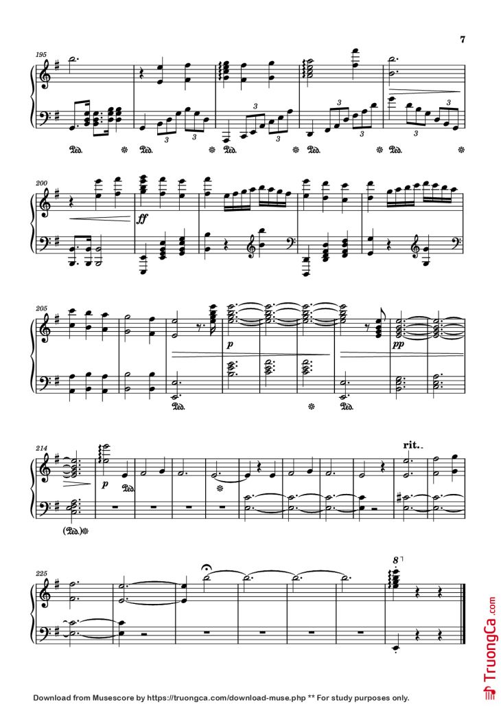 Page 7 of the piano sheet music PDF Piano – Fontaine Theme Piano by Comp.Yu-Peng Chen