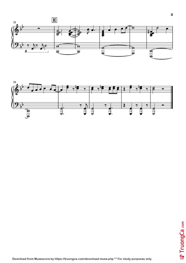 Page 3 of the piano sheet music PDF Piano – Lustrous Trick Piano by HOYO-MiX