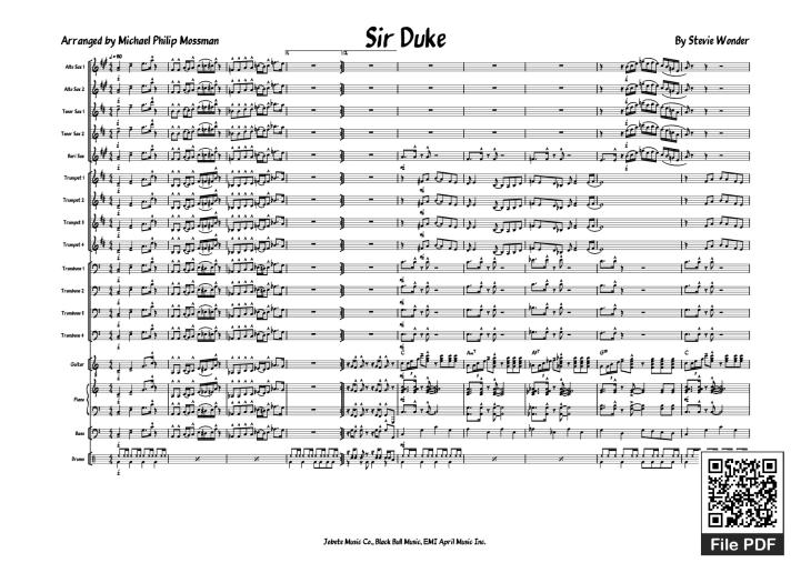 Page 1 of the piano sheet music PDF Piano – Sir Duke Piano by Stevie Wonder