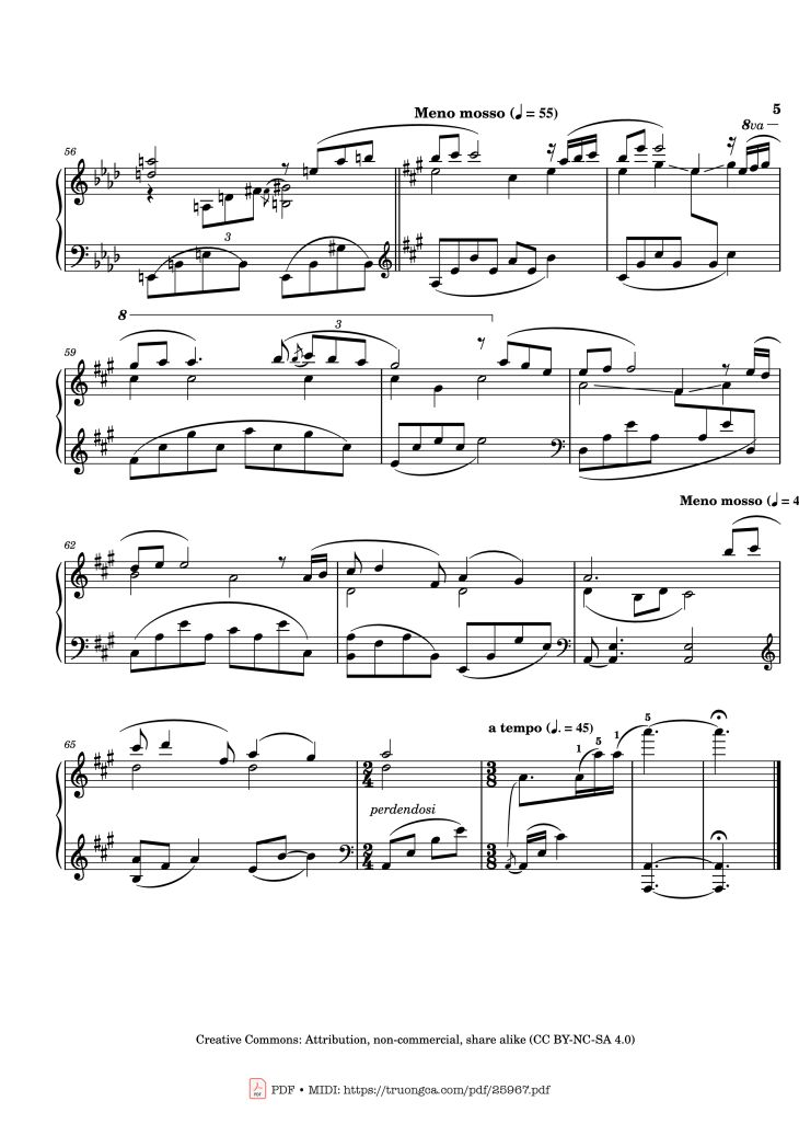 Page 5 of the piano sheet music PDF Piano – Kiss The Rain Piano by Yiruma