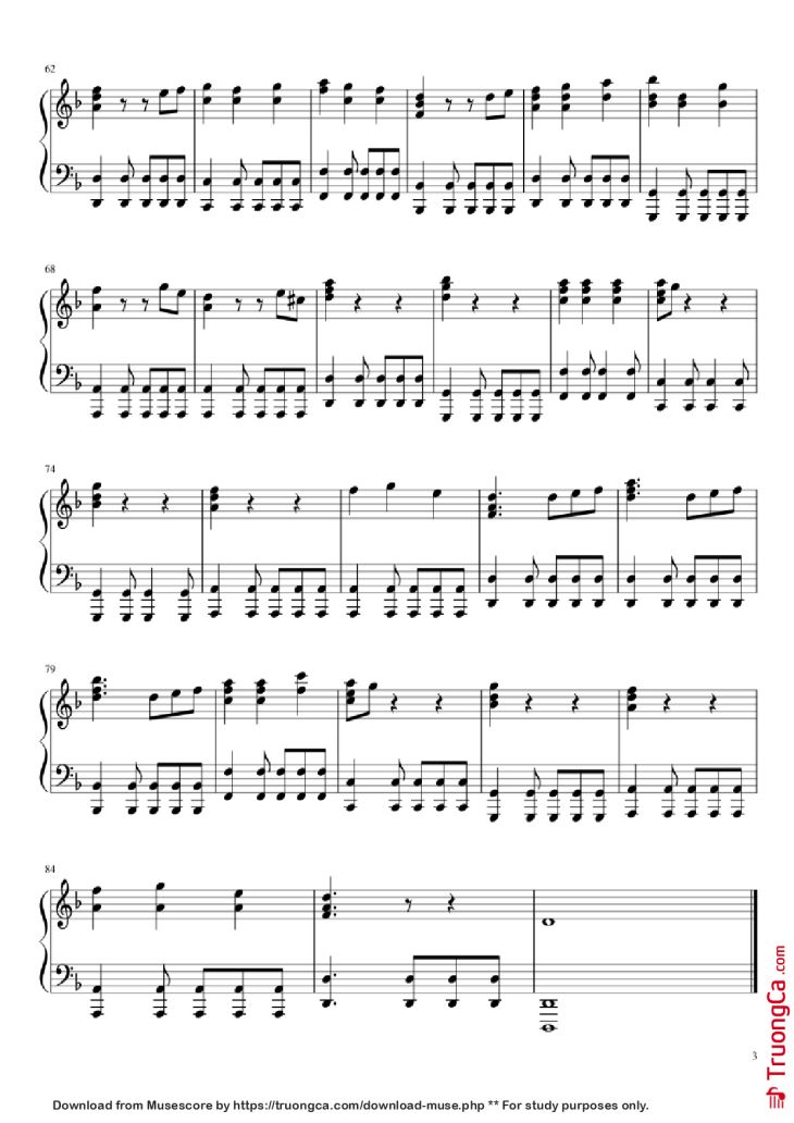 Page 3 of the piano sheet music PDF Piano – He