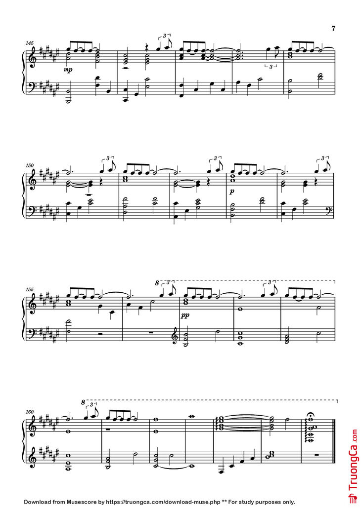 Page 7 of the piano sheet music PDF Piano – Secret Base~君がくれたもの~ Piano by 作曲 / 编排