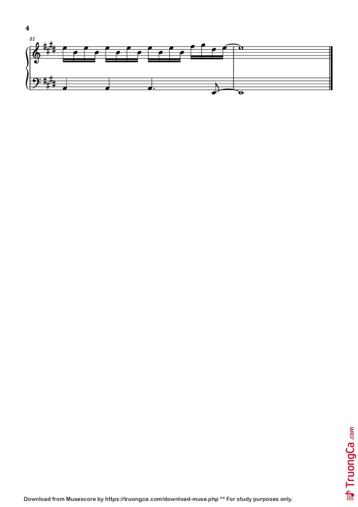 Page 4 of the piano sheet music PDF Piano – 在干嘛呀 Piano by 虞书欣