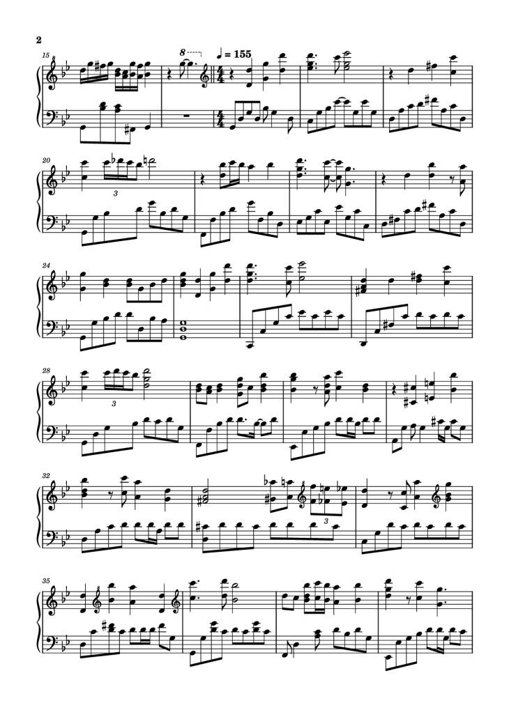 Page 2 of the piano sheet music PDF Piano – 最伟大的作品 Piano by 周杰伦