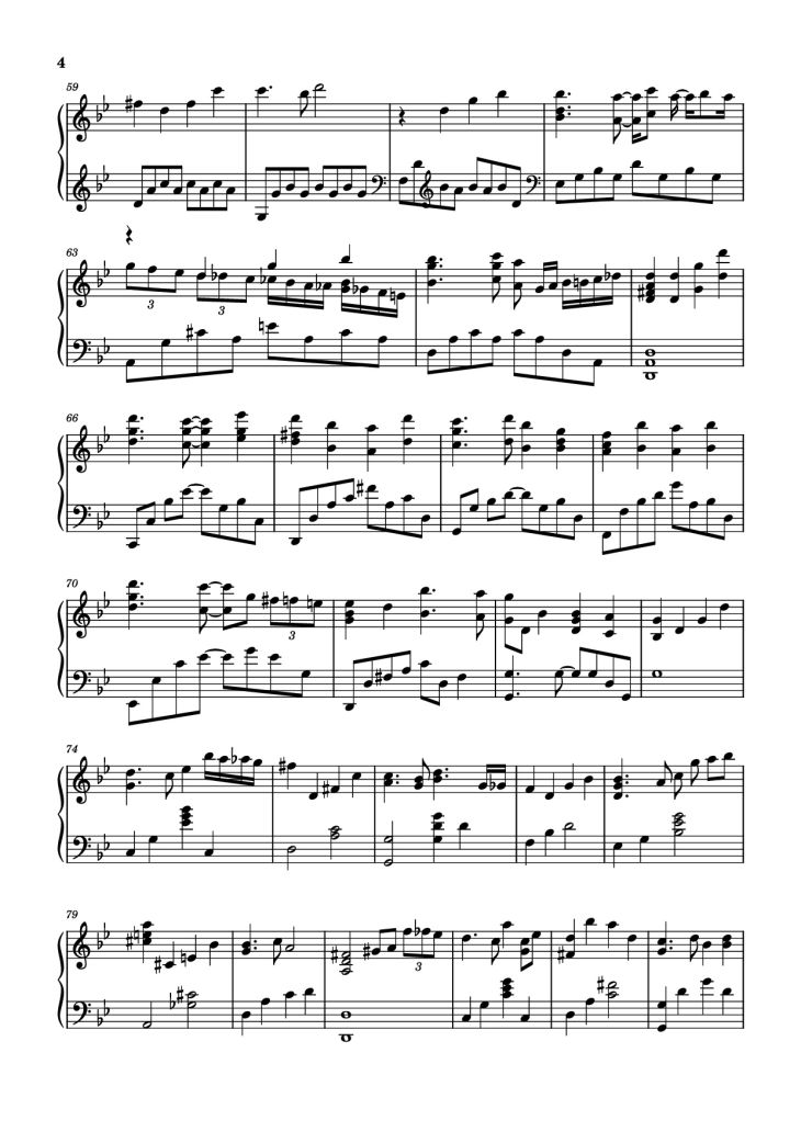Page 4 of the piano sheet music PDF Piano – 最伟大的作品 Piano by 周杰伦