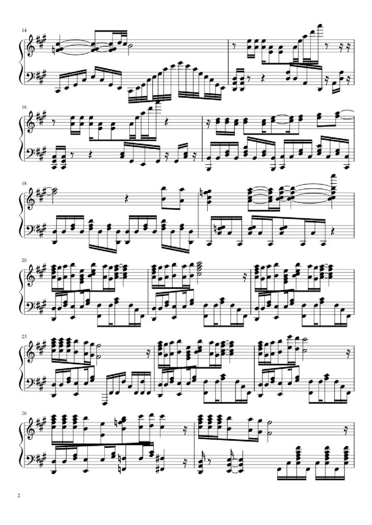 Page 2 of the piano sheet music PDF Piano – Hikaru Nara Piano by Goose House