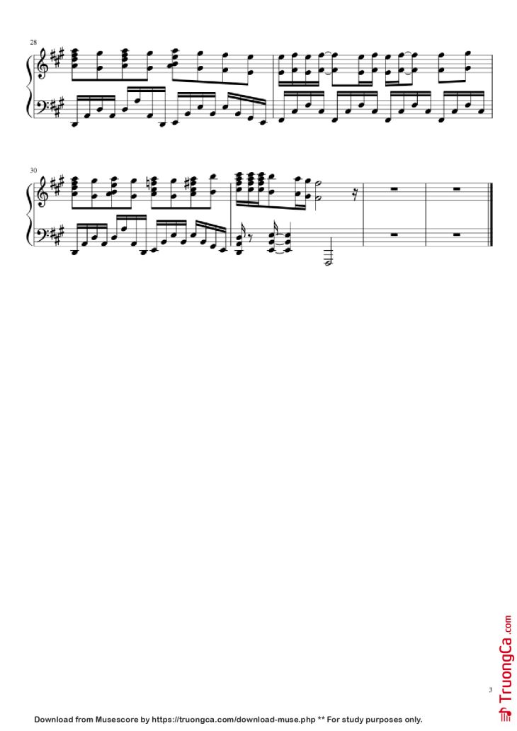 Page 3 of the piano sheet music PDF Piano – Hikaru Nara Piano by Goose House