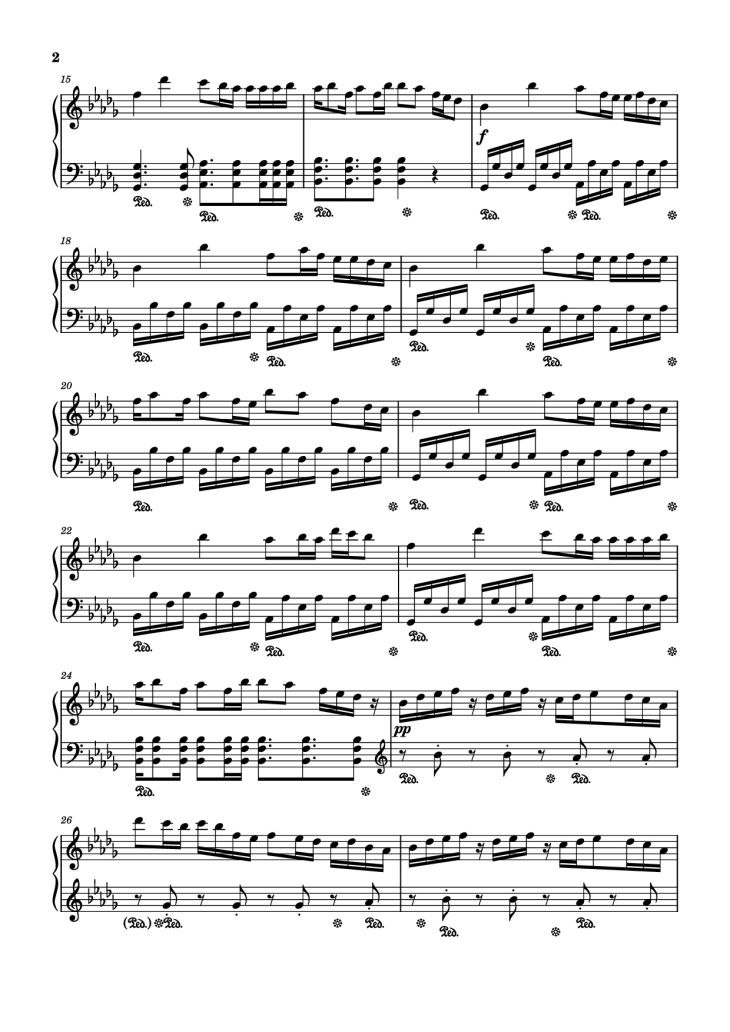 Page 2 of the piano sheet music PDF Piano – Time Leaper Piano by Original by Hinkik