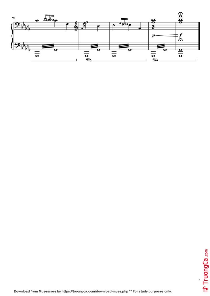 Page 5 of the piano sheet music PDF – 圣诞快乐劳伦斯先生 Piano by 坂本龍一