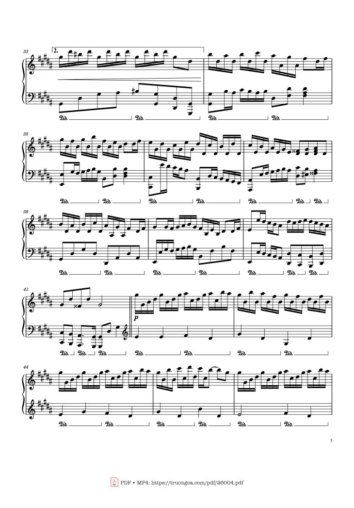 Page 3 of the piano sheet music PDF Piano – Flower Dance - DJ Okawari Piano by Undefined