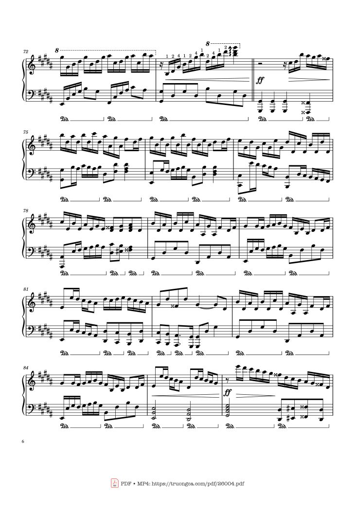 Page 6 of the piano sheet music PDF Piano – Flower Dance - DJ Okawari Piano by Undefined