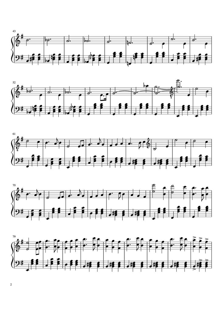 Page 2 of the piano sheet music PDF Piano – Book of Circus Piano by One Hell of a Butler