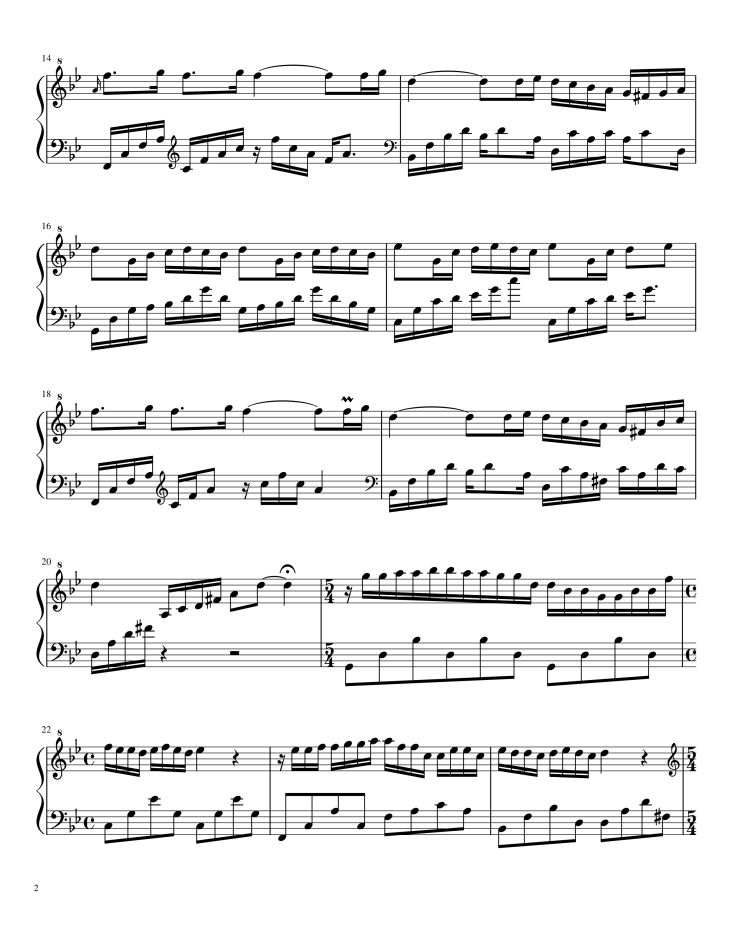 Page 2 of the piano sheet music PDF Piano – Mariage d