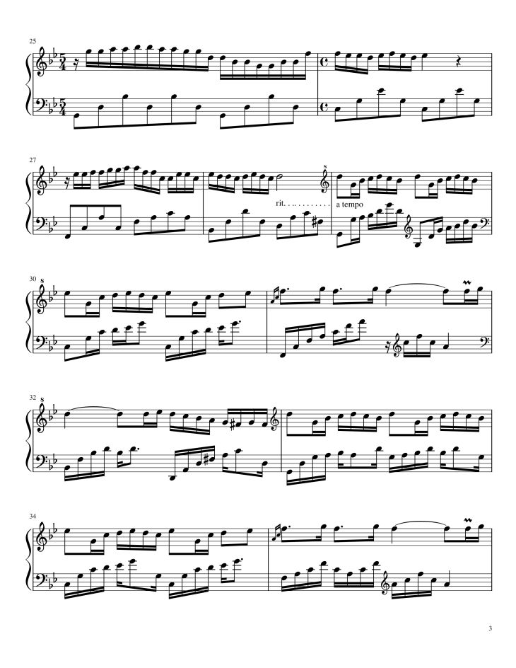 Page 3 of the piano sheet music PDF Piano – Mariage d