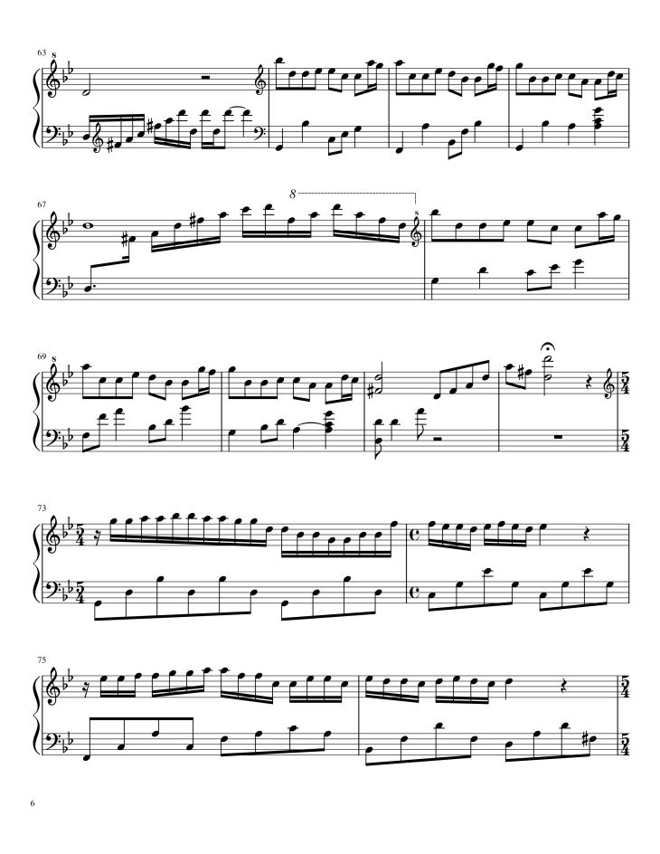 Page 6 of the piano sheet music PDF Piano – Mariage d