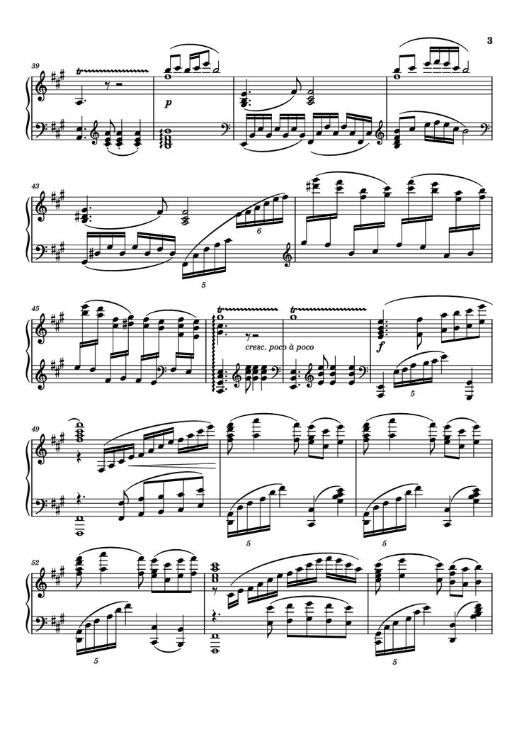Page 3 of the piano sheet music PDF Piano – Silver Clouds Chasing the Moon Piano by Wang Jian Zhong