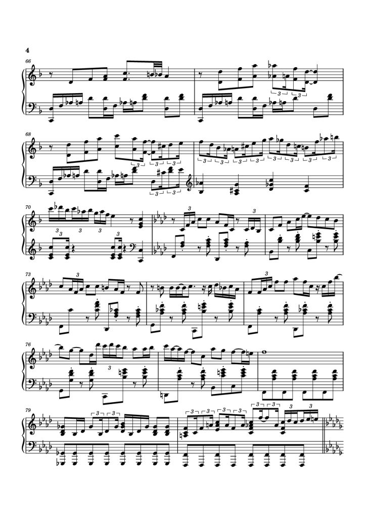 Page 4 of the piano sheet music PDF Piano – Furina All the World