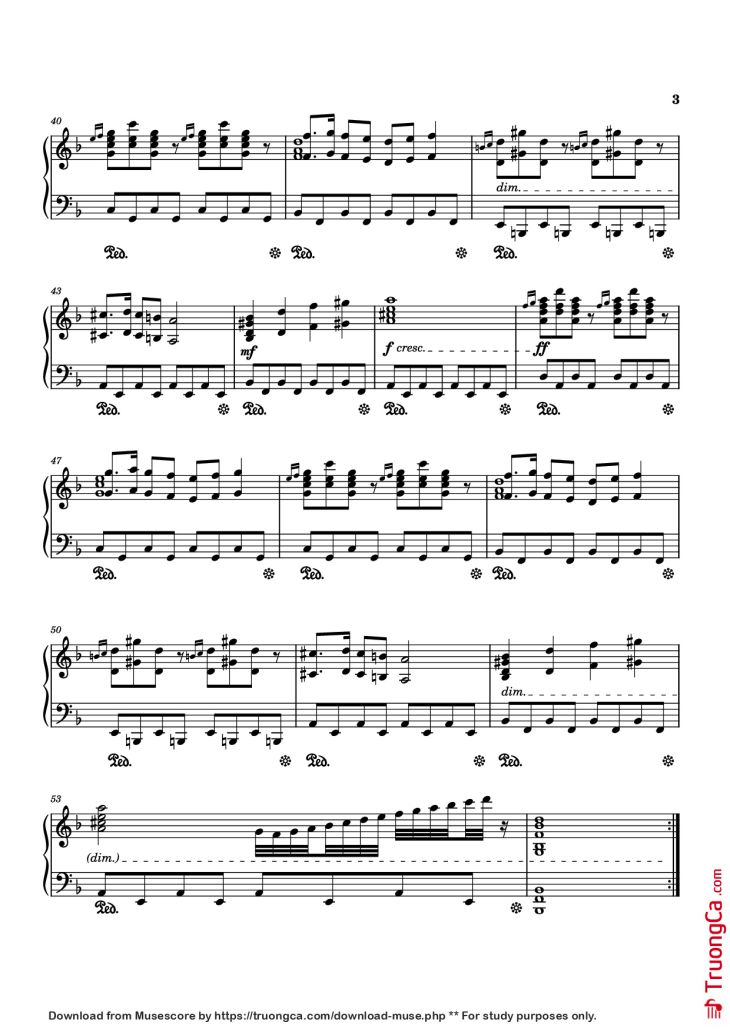 Page 3 of the piano sheet music PDF Piano – Frozen Hillside Piano by AnthonyEl