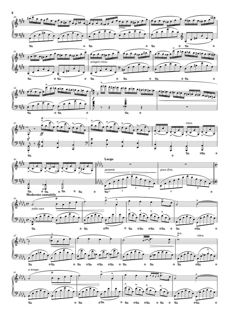 Page 2 of the piano sheet music PDF Piano – Fantaisie-Impromptu in C♯ Minor Piano by Frédéric François Chopin