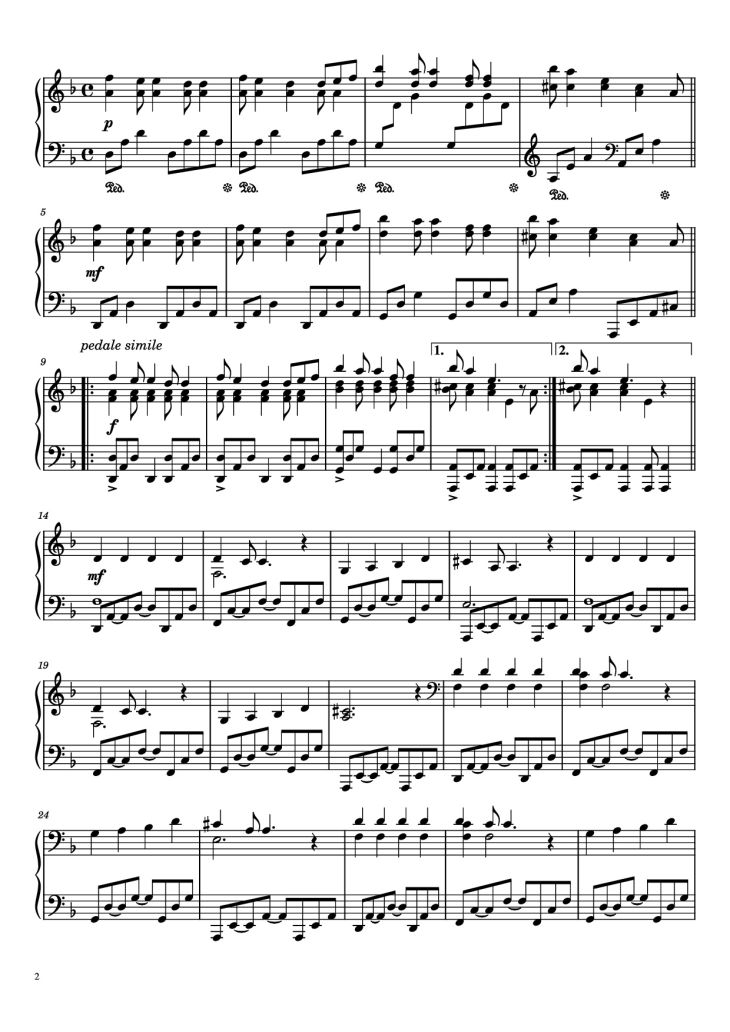 Page 2 of the piano sheet music PDF Piano – Кукла колдуна Piano by Король и шут (The King and the Jester