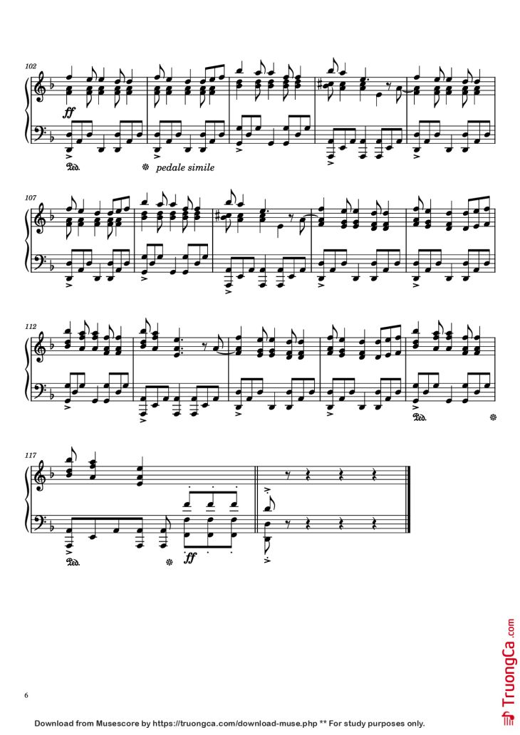 Page 6 of the piano sheet music PDF Piano – Кукла колдуна Piano by Король и шут (The King and the Jester