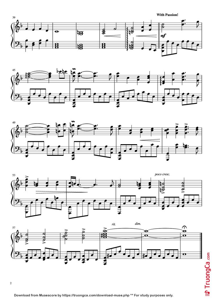 Page 2 of the piano sheet music PDF Piano – I Was Lost Without You Piano by Sam Hulick
