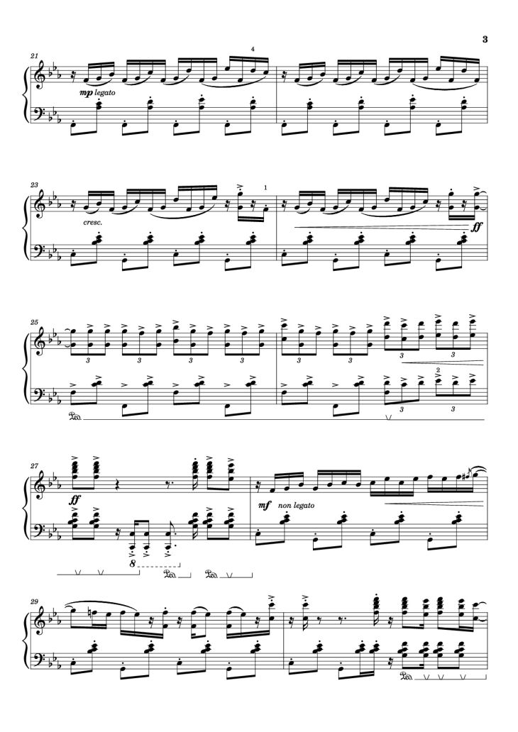 Page 3 of the piano sheet music PDF Piano – Jingo Piano by CHRISTOPHER NORTON