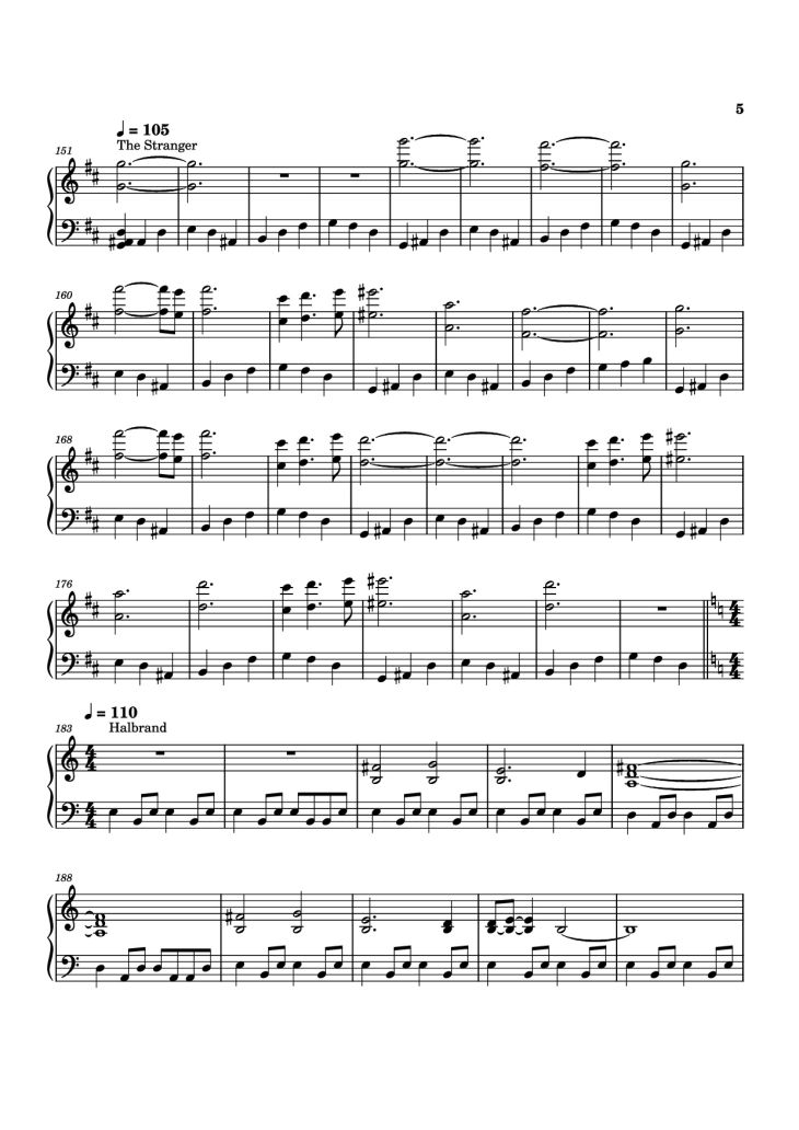 Page 5 of the piano sheet music PDF Piano – The Lord of the Rings: The Rings of Power Medley Piano by Bear McCreary